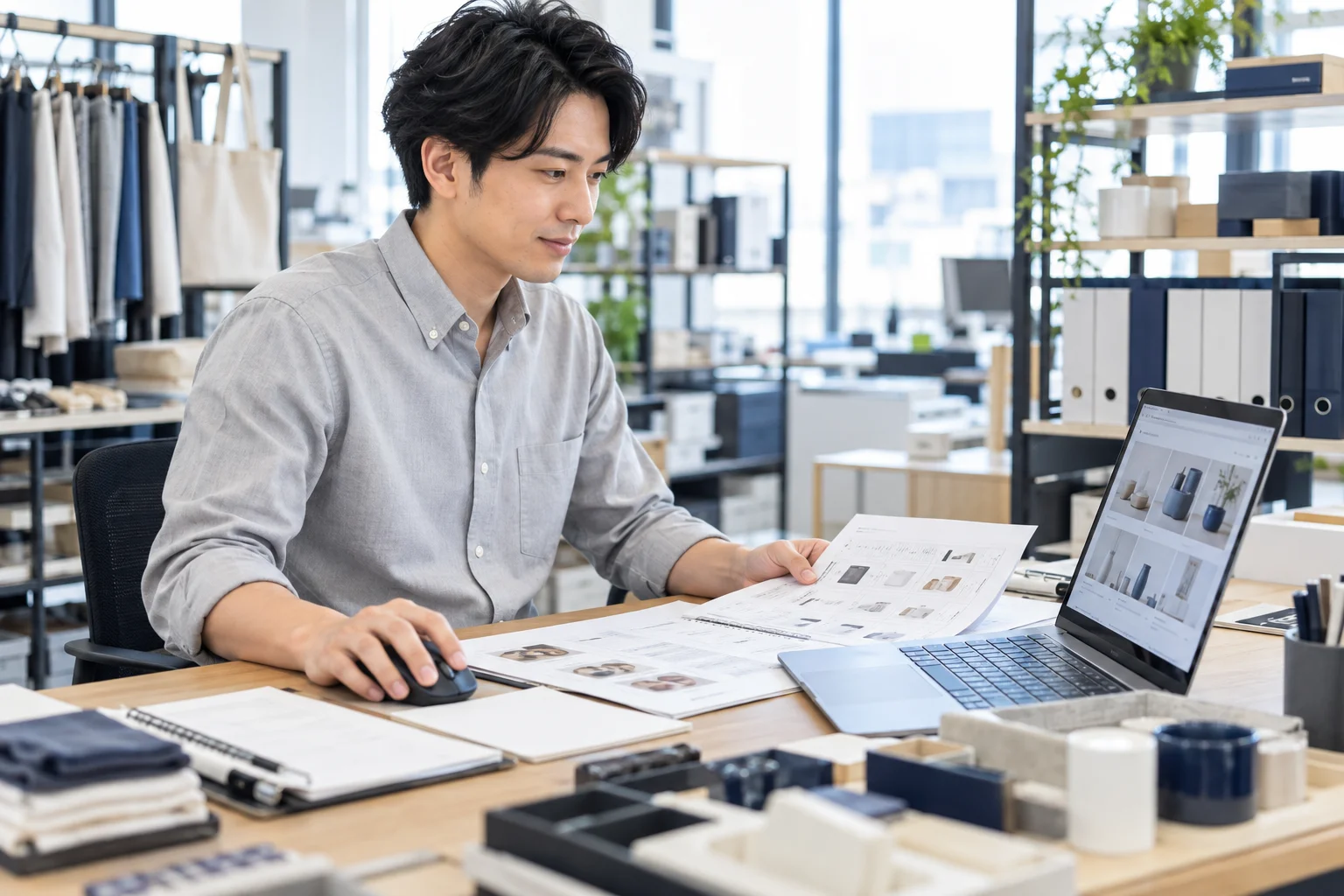 ホームページ制作を検討する作業風景のイメージ